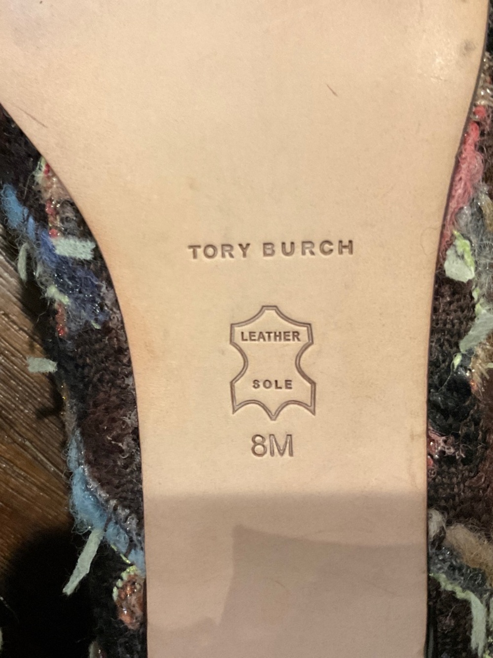 Tory Burch Revolve Wool Blend Mixed Media Tweed Boucle Plaid Pump Brown Size 8 - Picture 8 of 9